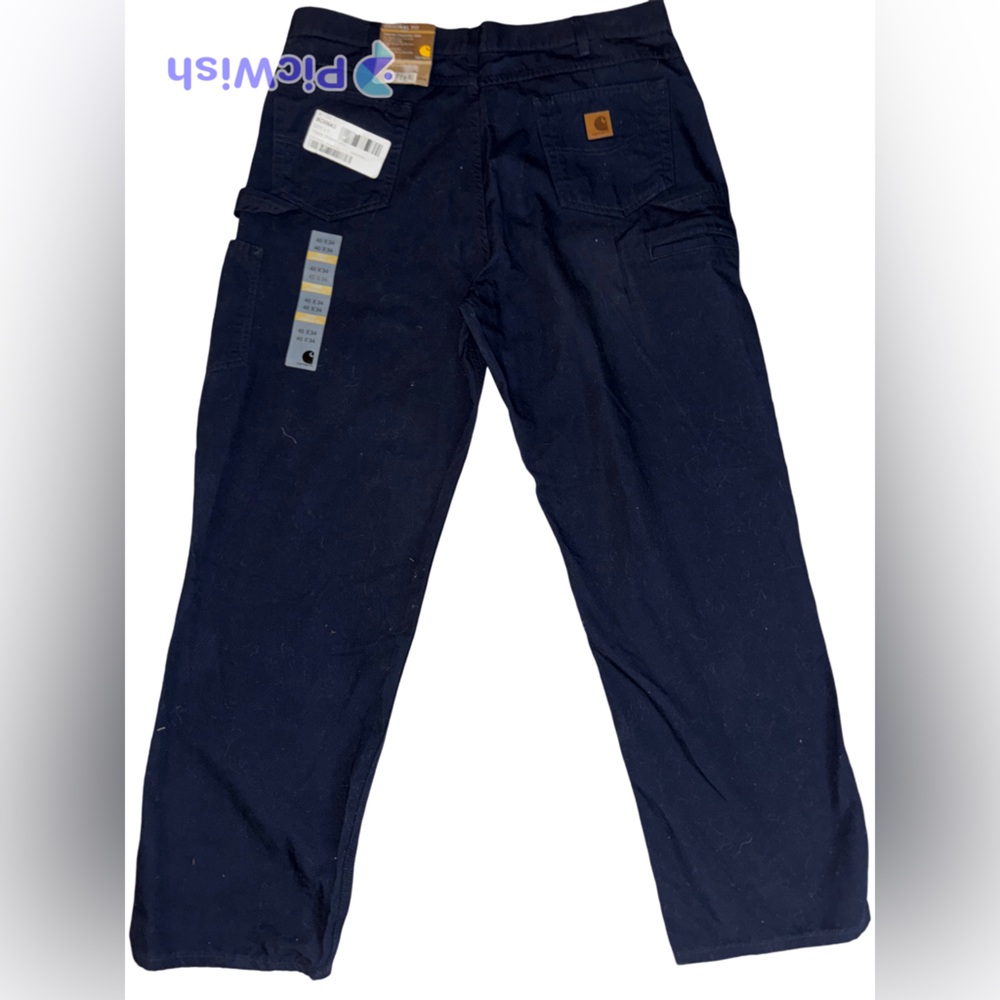 Carhartt Navy Canvas Carpenter Jean Loose Original Fit 40x34 New!